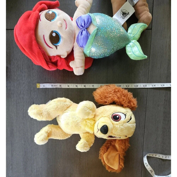 LOT OF 6 DISNEY BABIES & DISNEY STORE PLUSH Ariel Pluto Lady Moana Aristocats - Picture 7 of 9